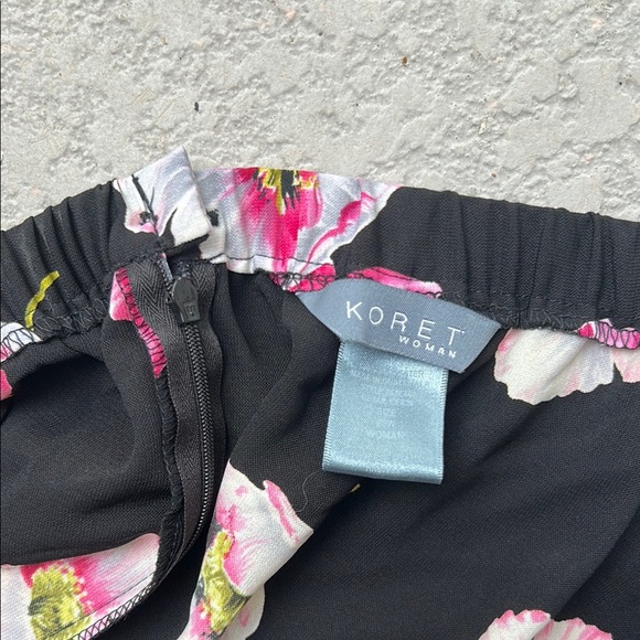 Koret Black and Pink Midi A-Line Skirt for Work - Picture 2 of 3